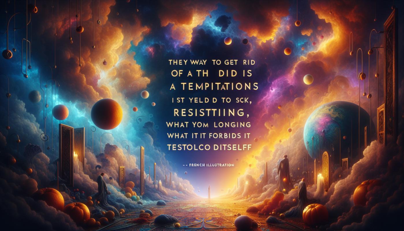 Le seul moyen de se délivrer d'une tentation, c'est d'y céder. Résistez et votre âme se rend malade à force de languir ce qu'elle s'interdit.