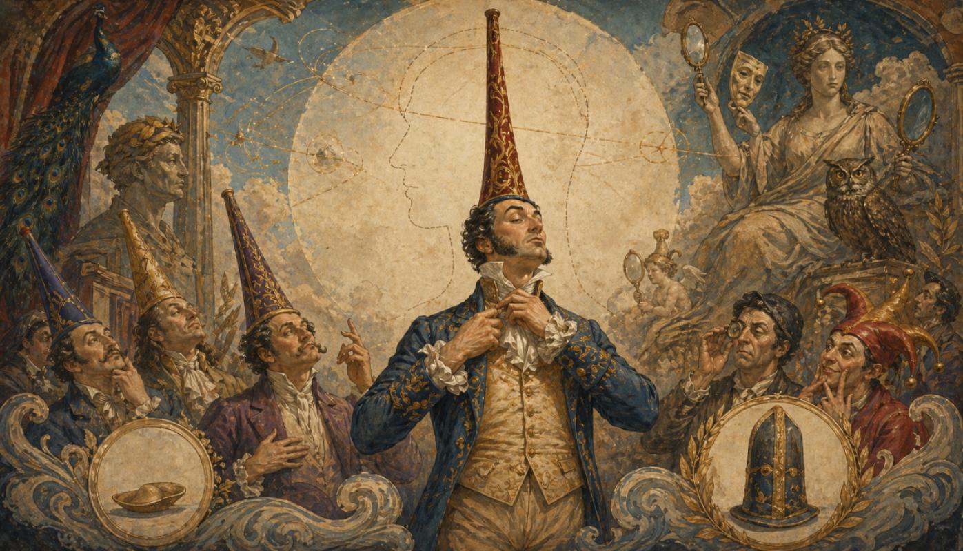 Il choisissait de ridicules chapeaux étroits pour se donner l’air d’avoir une forte tête.