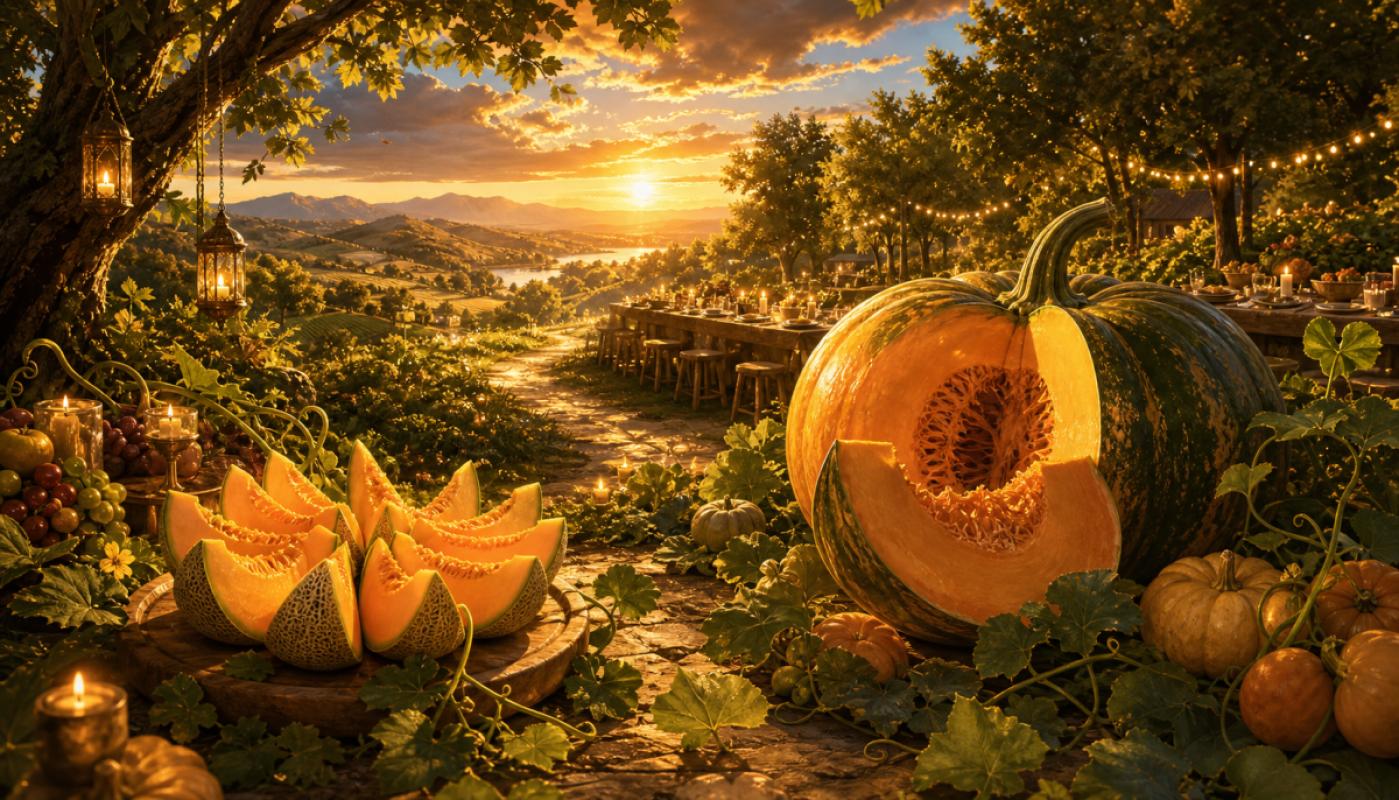 Le melon a été divisé en tranches par la nature, afin d'être mangé en famille; la citrouille, étant plus grosse, peut être mangée avec les voisins.