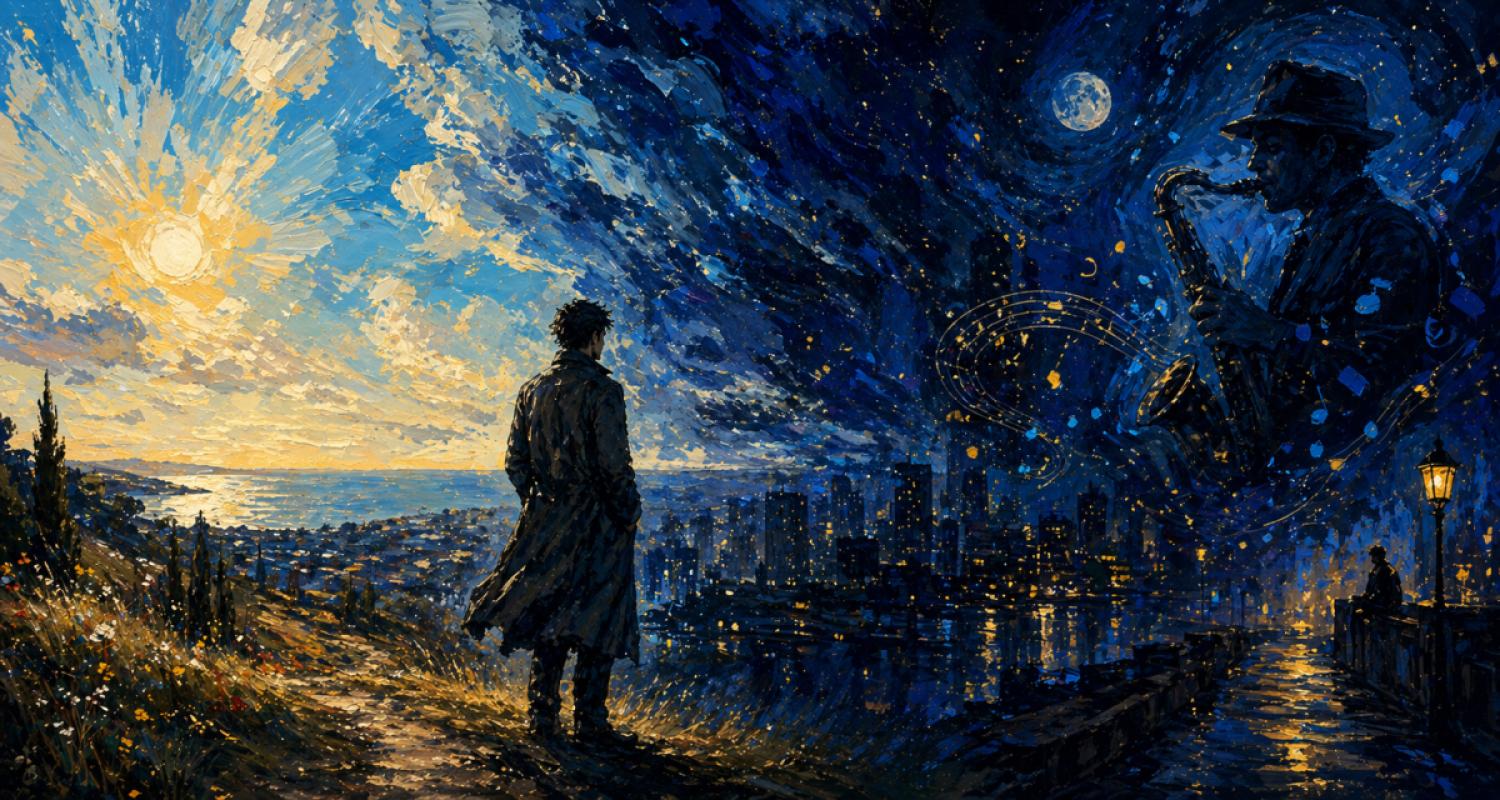 J’ai délaissé le bleu du ciel pour le blues de la nuit.
