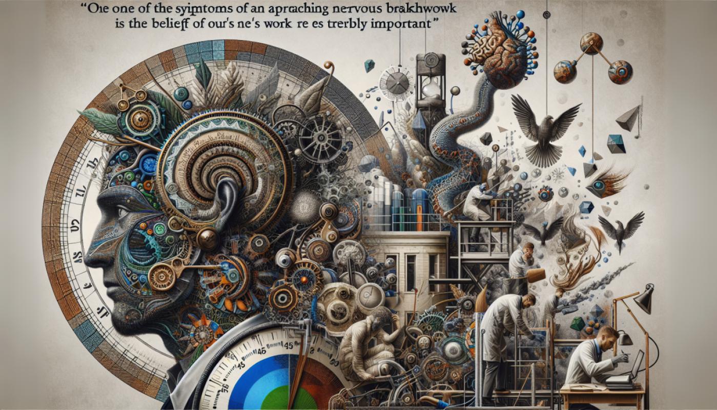 L'un des symptômes d'une proche dépression nerveuse est de croire que le travail que l'on fait est terriblement important.