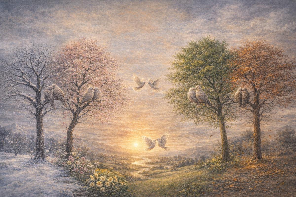 Plaignons les tourterelles,qui ne s'embrassent qu'au printemps!