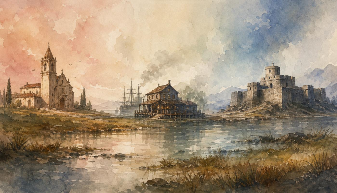 Dans les colonies nouvelles, les Espagnols commencent par bâtir une église, les Anglais une taverne et les Français un fort.