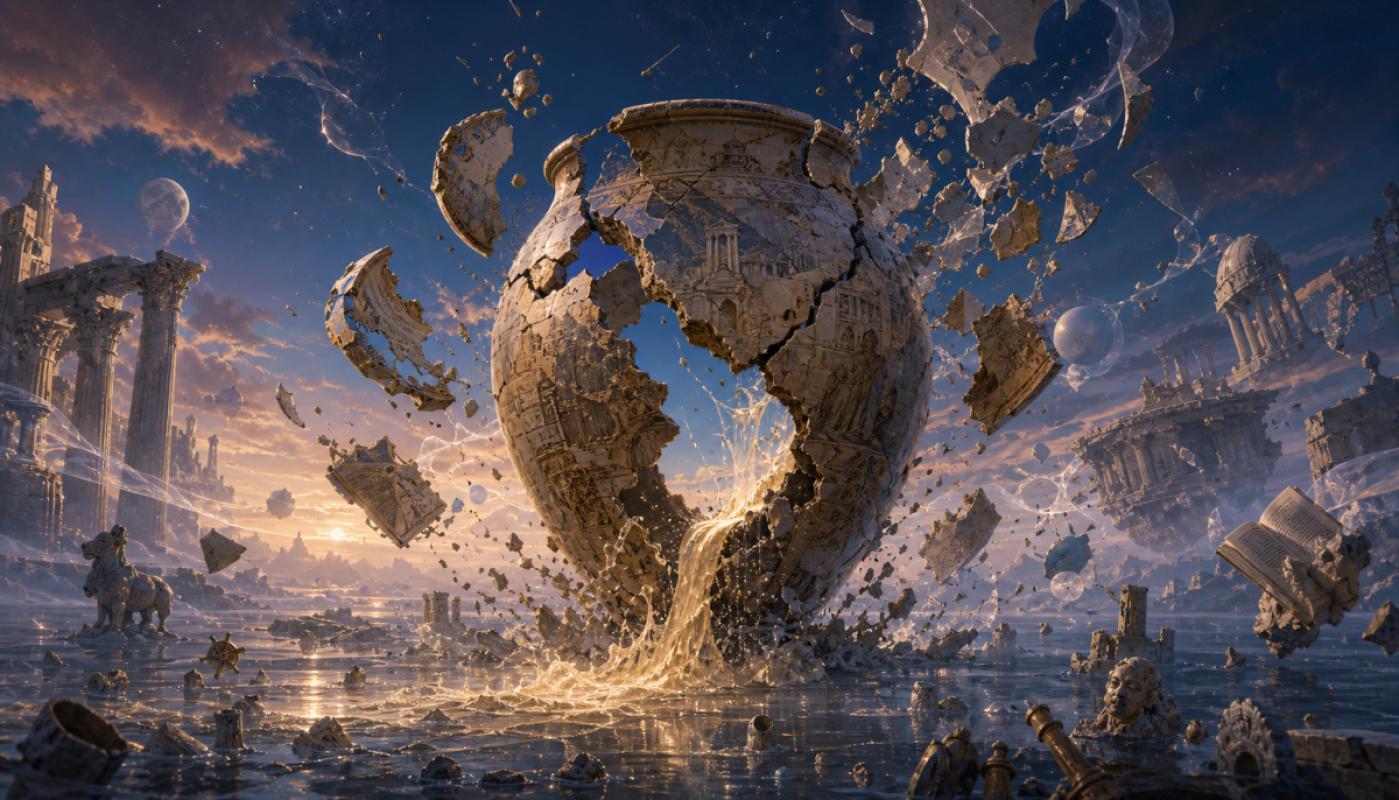 L'invasion des idées a succédé à l'invasion des Barbares; la civilisation actuelle décomposée se perd en elle- même; le vase qui la contient n'a pas versé la liqueur dans un autre vase; c'est le vase qui s'est brisé.